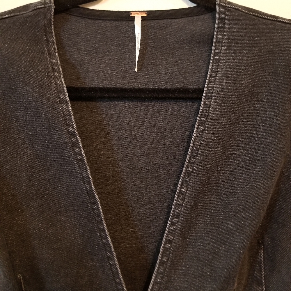 Free People Something Sweet Mini black denim dress - Picture 5 of 8